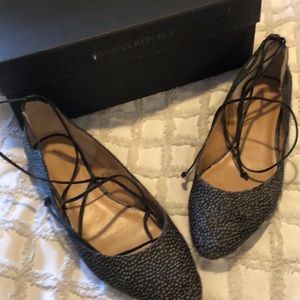 Polka dot black banana Republic flats